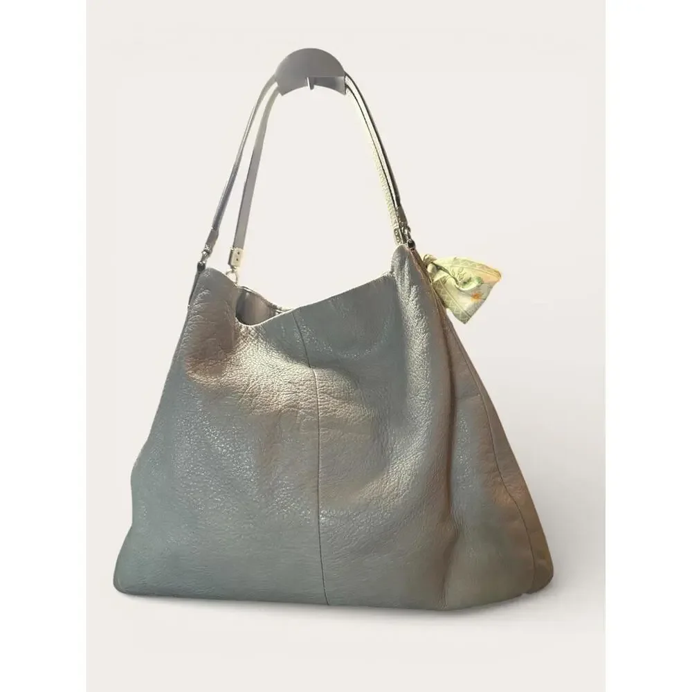 Coach Pebbled Leather Gray Hobo Shoulder Bag c.2010 - Picture 2 of 9